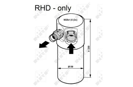 Осушувач АС Audi A6 2.5 TDi 1994/07 > 1997/03 nrf 33082