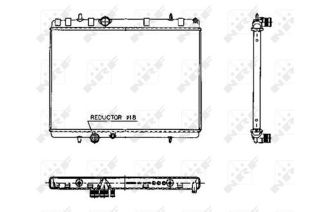 Радиатор интеркулера nrf 50436 на Пежо 2008