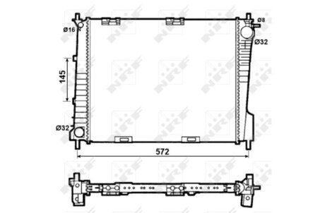 Радиатор интеркулера nrf 53077 на Рено Клио 3