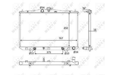 Радіатор інтеркулера nrf 58610 на Лексус Rx350