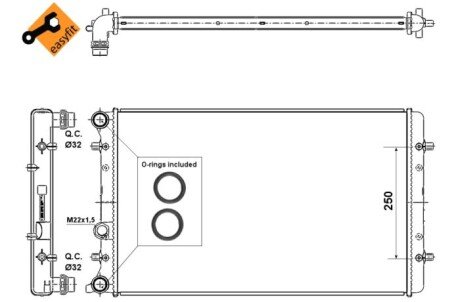 Радиатор охлаждения двигателя nrf 509529