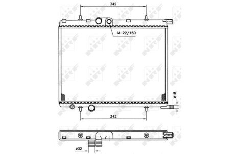 Радиатор охлаждения двигателя nrf 519524 на Ситроен Ксара пикассо