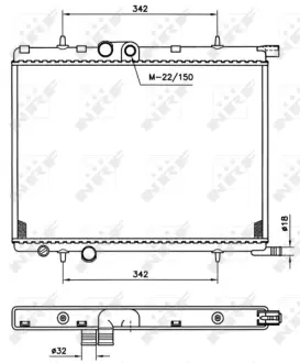 Радіатор охолодження двигуна NRF 519524