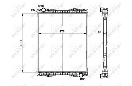 Радіатор охолодження двигуна nrf 519743