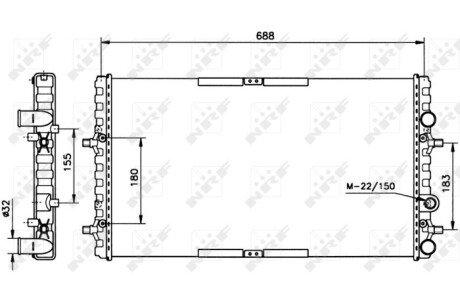 Радіатор охолодження двигуна nrf 52160
