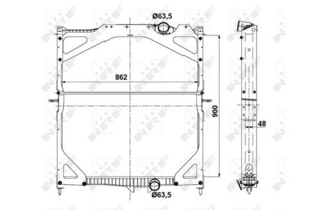 Радіатор охолодження двигуна nrf 529702