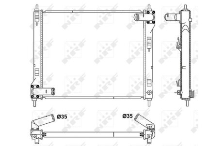 Радиатор охлаждения двигателя nrf 53061 на Ниссан Жук