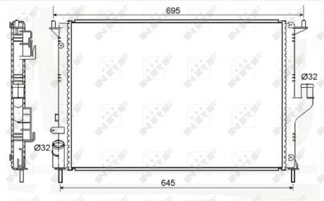 Радіатор охолодження двигуна nrf 53118A