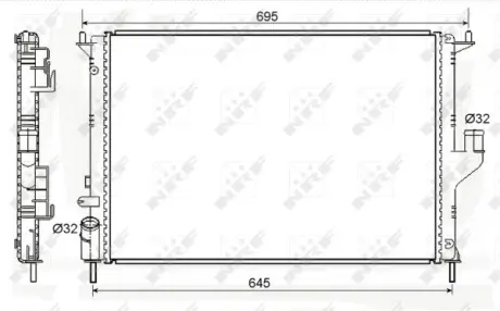 Радіатор охолодження двигуна NRF 53118A