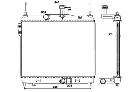 Радиатор охлаждения двигателя nrf 53170