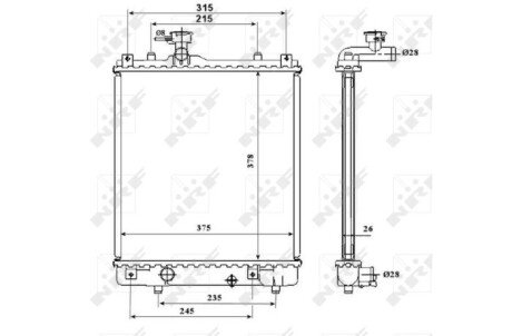 Радиатор охлаждения двигателя nrf 53824