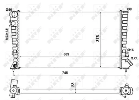 Радіатор охолодження двигуна NRF 58189A