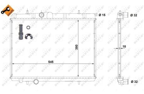 Радіатор охолодження двигуна nrf 58299