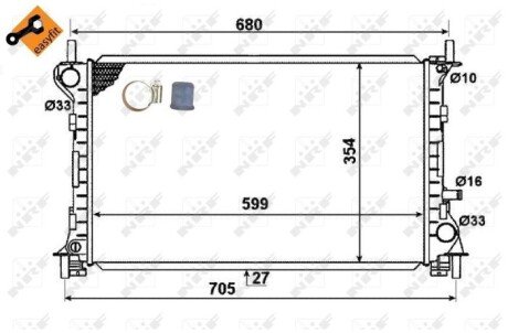 Радиатор охлаждения двигателя nrf 58375