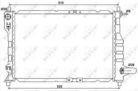 Радиатор охолодження Daewoo Matiz 0.8-1.0 03.05- nrf 53068