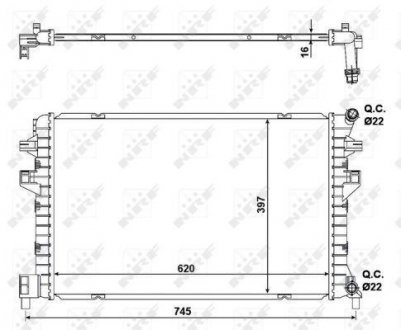 Радиатор охолодження двигуна AUDI A3 SEAT LEON,SKODA OCTAVIA III GOLF VII 1.2-2.0D 04.12- nrf 58471