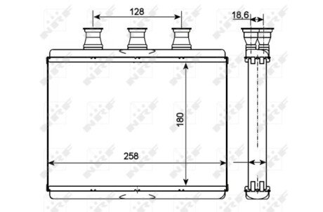 Радиатор печки (отопителя) nrf 54278