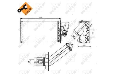 Радиатор печки (отопителя) nrf 50577