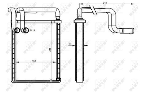 Радиатор печки (отопителя) nrf 54336