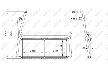 Радиатор печки (отопителя) nrf 54348