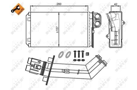 Радиатор печки (отопителя) nrf 54280