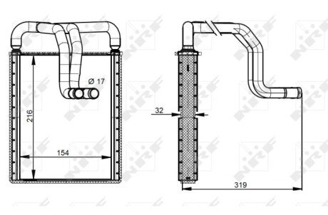 Радиатор печки (отопителя) nrf 54335