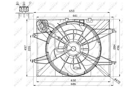 Вентилятор охлаждения радиатора nrf 47564 на Хендай Sonata yf 6