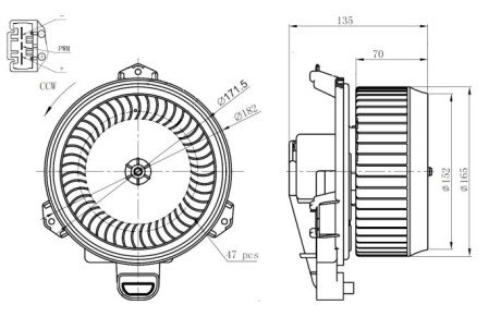 Моторчик (вентилятор) печки nrf 34289