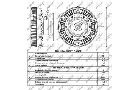 Вискомуфта вентилятора nrf 49001