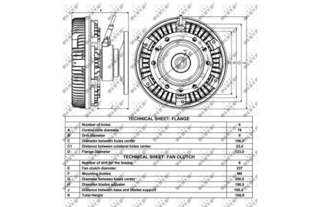 Вискомуфта вентилятора nrf 49012