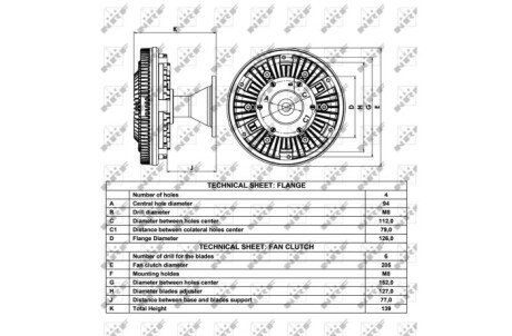 Віскомуфта вентилятора nrf 49014