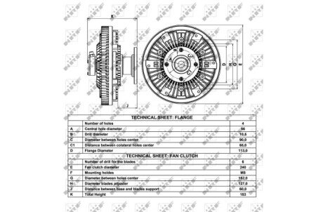 Вискомуфта вентилятора nrf 49020