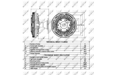 Вискомуфта вентилятора nrf 49041