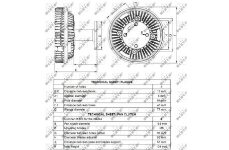 Вискомуфта вентилятора nrf 49129