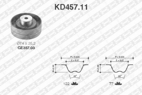 Комплект ременя грм ntn snr KD457.11