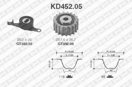 Роликовий модуль натягувача ременя (ролик, ремінь) ntn snr KD452.05