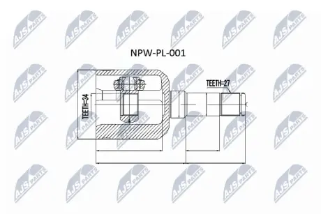 Шрус (граната) внутренний-наружный NTY NPWPL001 Опель Зафира б