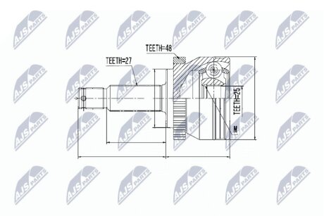 Шрус (граната) внутренний-наружный nty NPZHY508