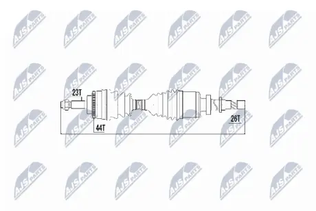 Піввісь права (+ABS) Renault Kangoo/Megane/Scenic 23z-85mm-26z ABS NTY NPW-RE-018