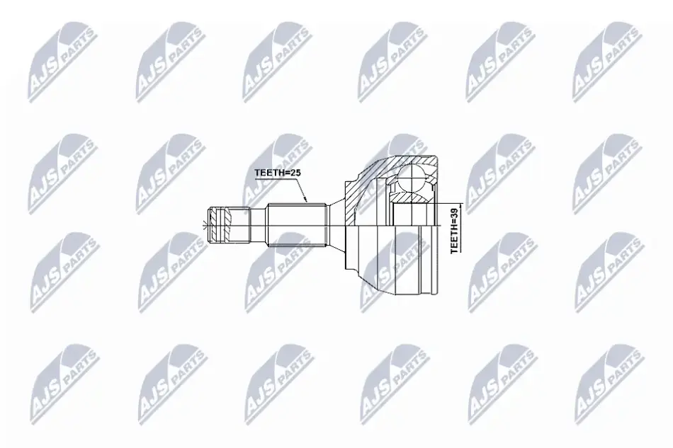 ШРКШ зовн. 25x39x58,4 CITROEN BERLINGO MULTISPACE, C4 GRAND PICASSO II, DS4, DS5 PEUGEOT 3008, 307, 308, 5008, RCZ 1.6-2.0DH 03.02- NTY NPZ-PE-028 (фото 1)