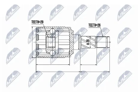 ШРКШ зовн. задн. 29X55.5X36 FORD KUGA CBV 08-12 NTY NPWVV007 Форд Куга 1