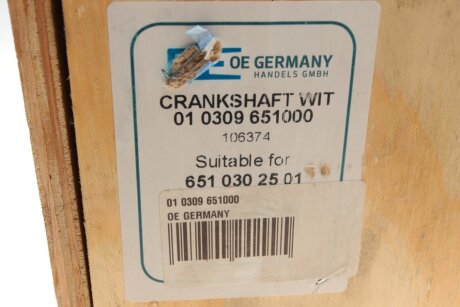 Коленчатый вал oe germany 010309651000