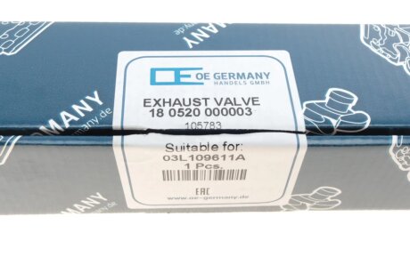 Клапан ГБЦ oe germany 180520000003