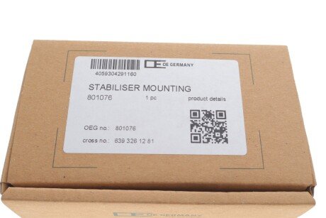 Втулка (резинка) переднего стабилизатора oe germany 801076