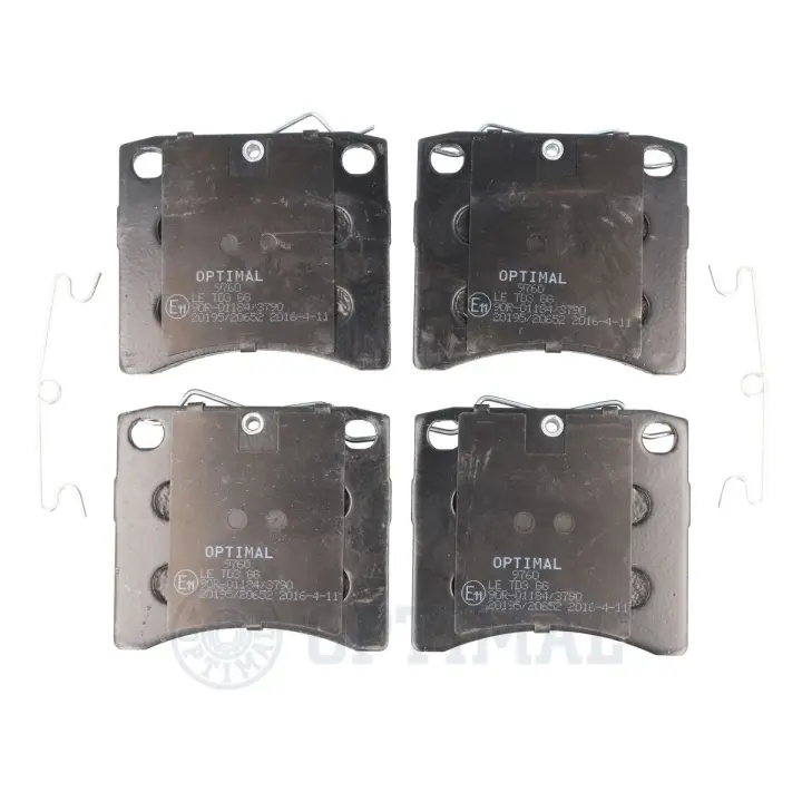 Передні тормозні (гальмівні) колодки OPTIMAL BP-09760 (фото 1)