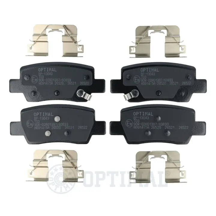 Задні тормозні (гальмівні) колодки OPTIMAL BP13043 (фото 1)