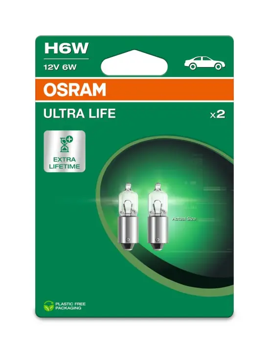 ЛАМПА 6W 12V BAX9S 10XBLI2LF ULTRALIFE osram 64132ULT2BL