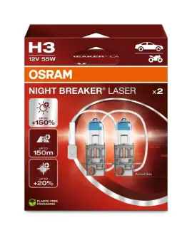 Лампа фарна H3 12V 55W PК22s NIGHT BREAKER LASER next generation (+150) компл.(вир-во OSRAM) osram 64151NL2HB Митсубиси Эклипс