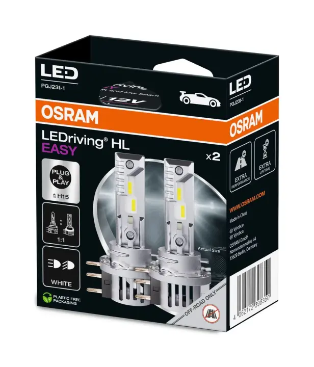 Лампа світлодіодна LED LED H15 LEDriving HL EASY 12V 6500К (комплект 2 шт.) (вир-во OSRAM) Osram 64176DWESY-2HB (фото 1)