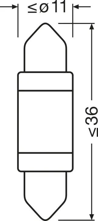 Комплект ламп (2шт.) 6418DWP-1BL 0,6W 12V SV8.5-8 5X1 2B osram 6418DWP1BL